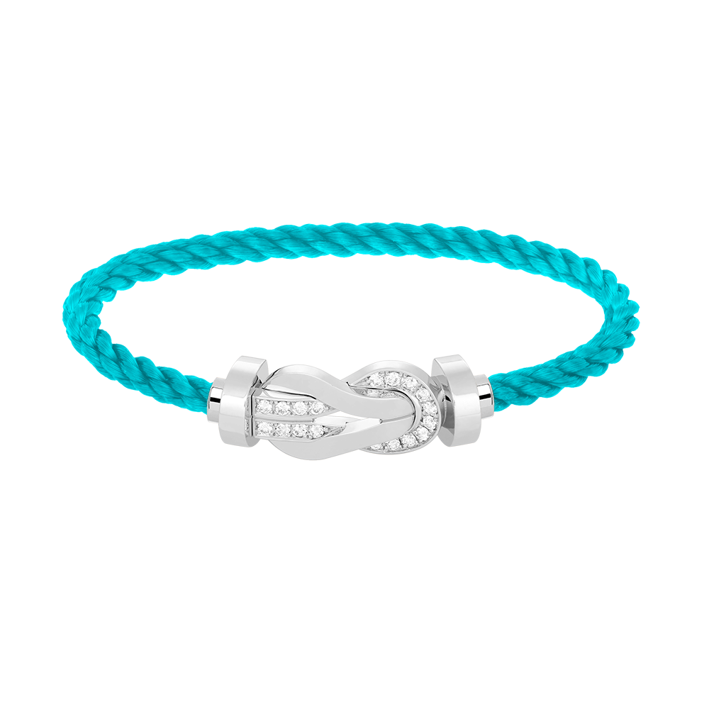[AuraEcho]CHANCE LARGE 8 FIGURE BUCKLE HALF DIAMOND BRACELET SILVER