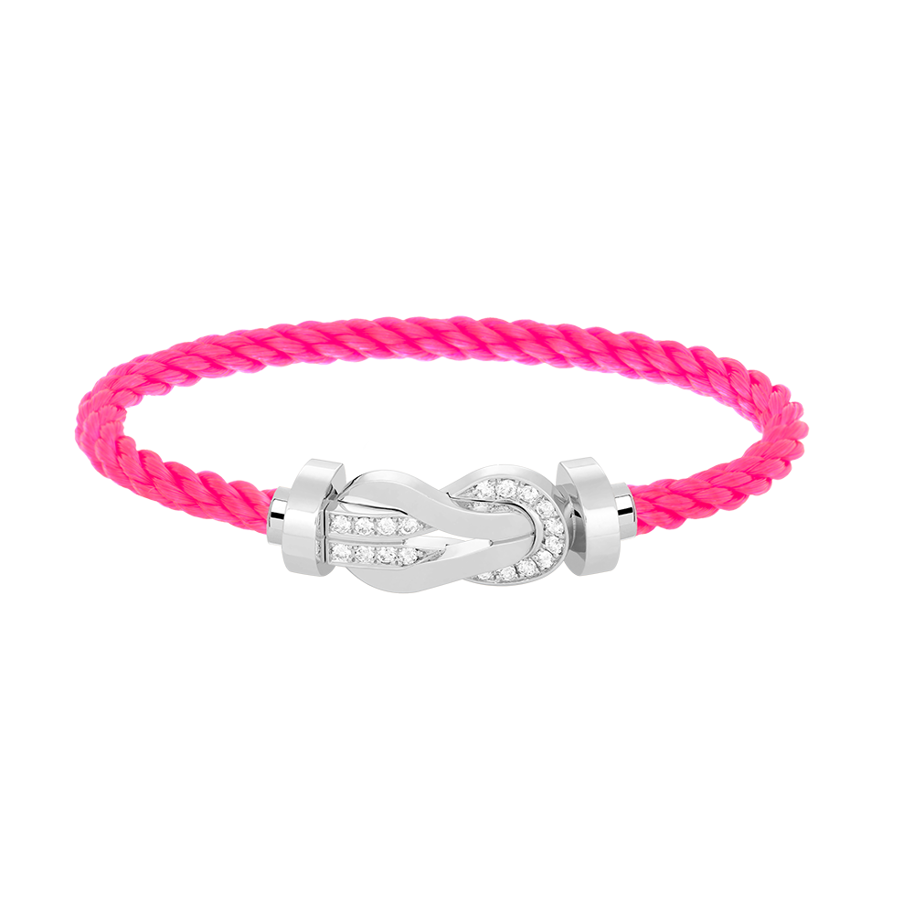 [AuraEcho]CHANCE LARGE 8 FIGURE BUCKLE HALF DIAMOND BRACELET SILVER