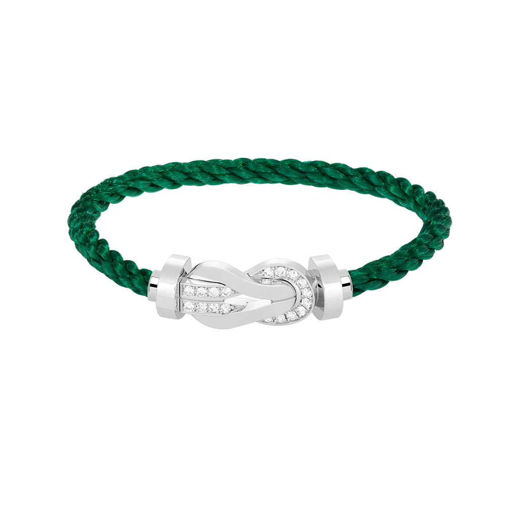 [AuraEcho]CHANCE LARGE 8 FIGURE BUCKLE HALF DIAMOND BRACELET SILVER