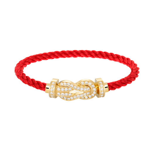 [AuraEcho]CHANCE LARGE 8 FIGURE BUCKLE FULLDIAMOND BRACELET GOLD