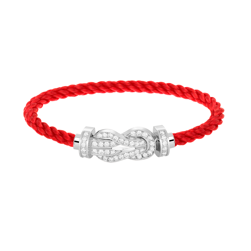 [AuraEcho]CHANCE LARGE 8 FIGURE BUCKLE FULL DIAMOND BRACELET SILVER