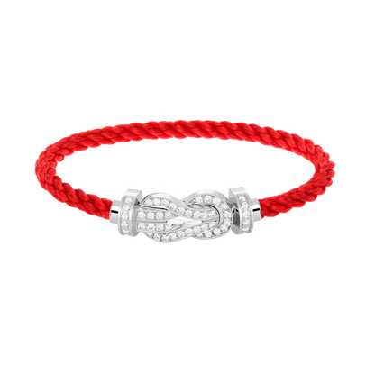 [AuraEcho]CHANCE LARGE 8 FIGURE BUCKLE FULL DIAMOND BRACELET SILVER