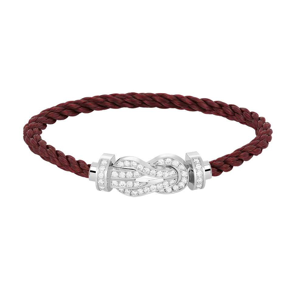 [AuraEcho]CHANCE LARGE 8 FIGURE BUCKLE FULL DIAMOND BRACELET SILVER
