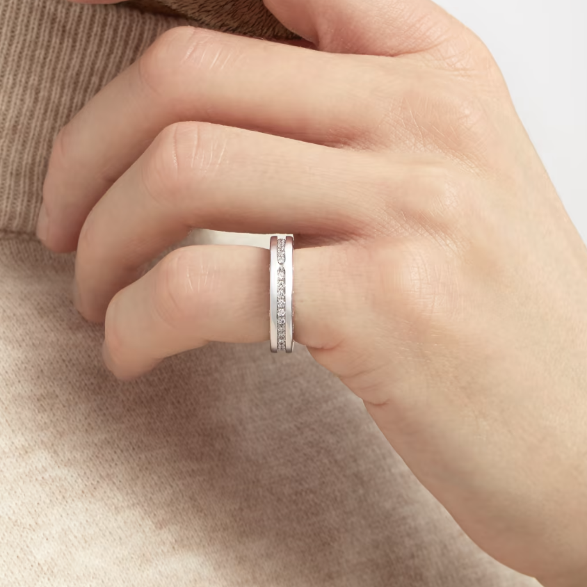[AuraEcho]ZERO 1 ONE-BAND PAVED DIAMONDS ON THE SPIRAL RING