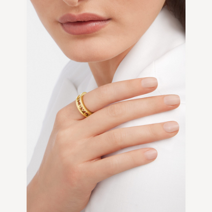 [AuraEcho]ZERO 1 ONE-BAND WITH OPENWORK LOGO SPIRAL RING