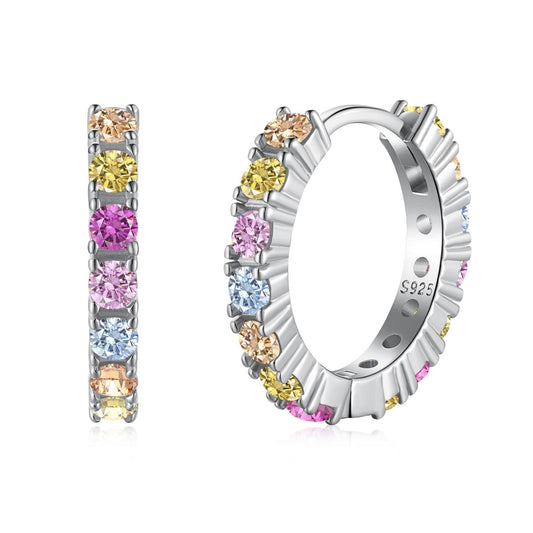 [AuraEcho]Radiant Colorful Round Cut Earrings