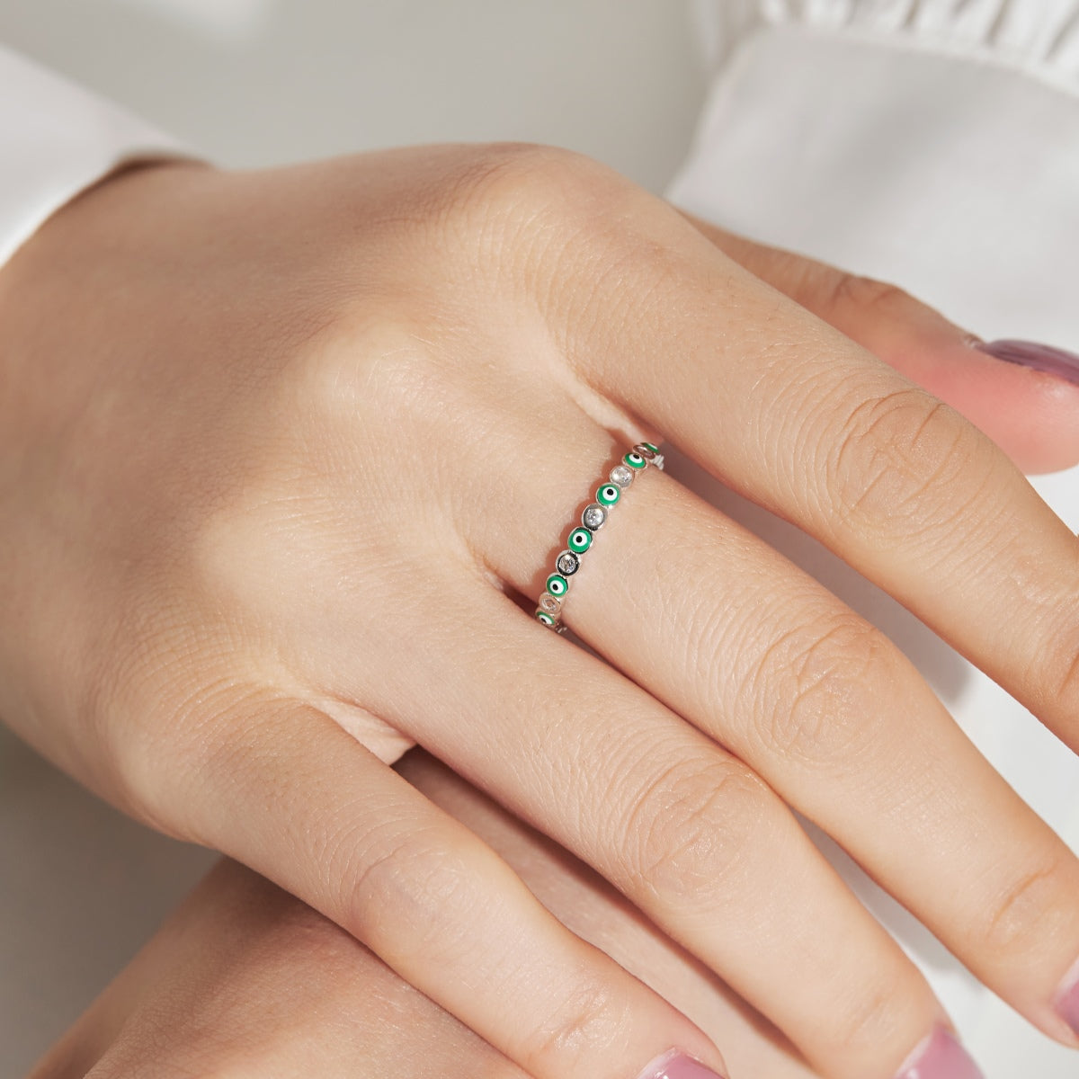 [AuraEcho]Sparkling Vibrant Round Shape Daily Ring
