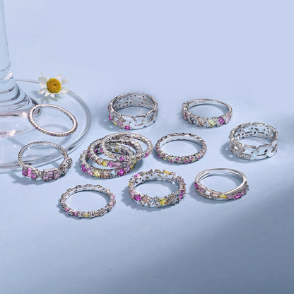 [AuraEcho]Radiant Sparkling Round Cut Daily Ring