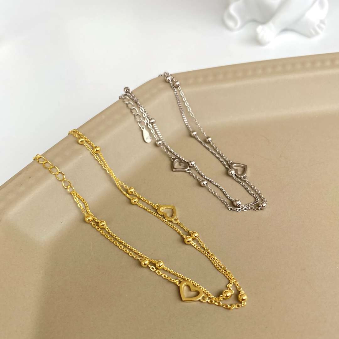 [AuraEcho]Dainty Double Layer Love Heart Bracelet