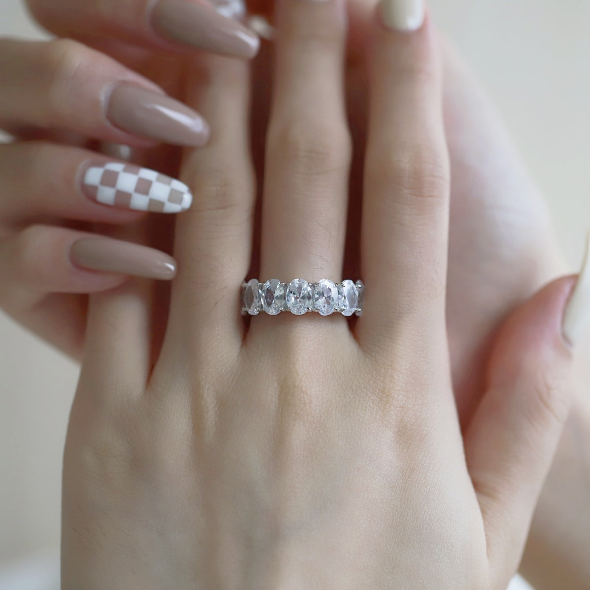 [AuraEcho]Dainty Elongated Cushion Cut Tennis Ring