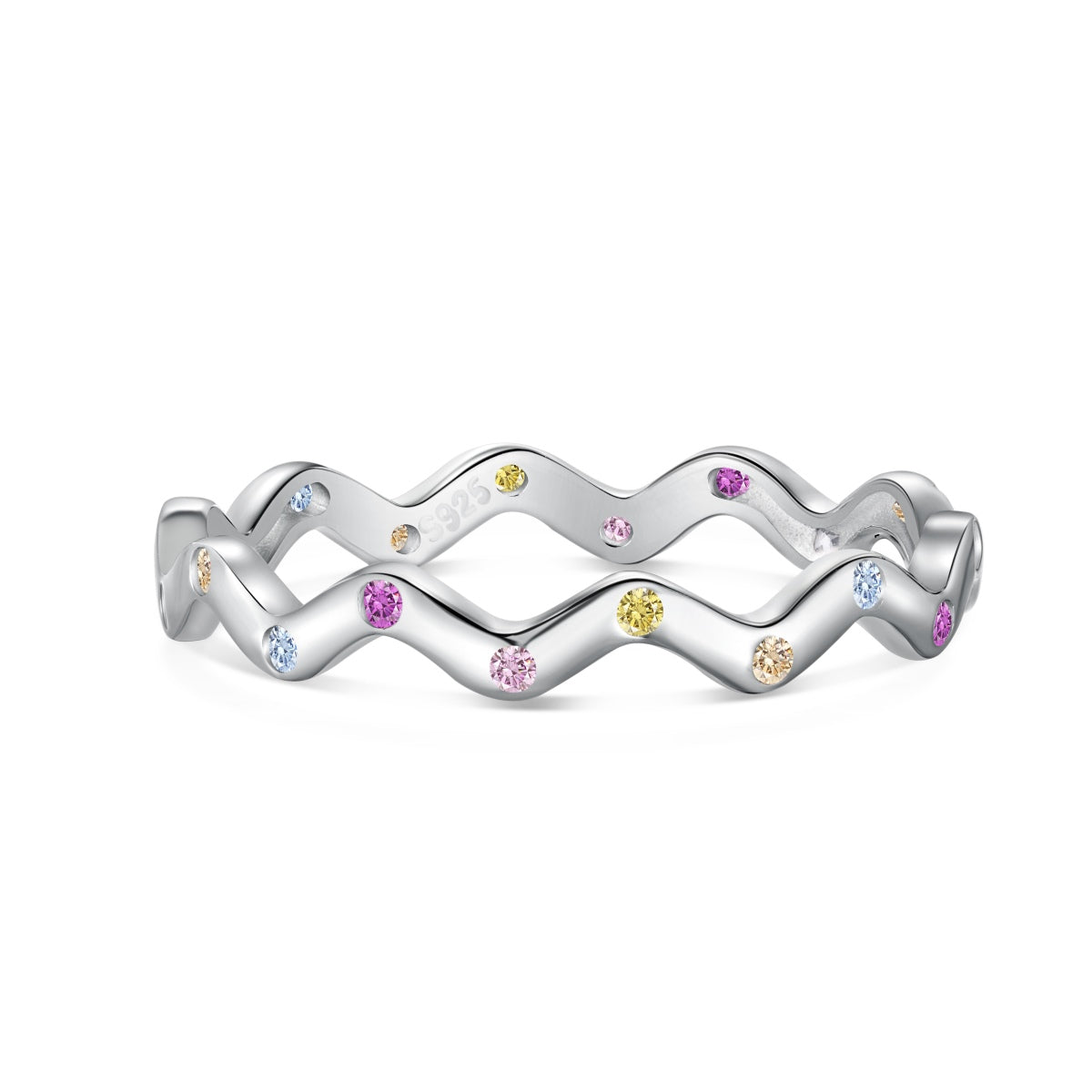 [AuraEcho]Ornate Vibrant Round Cut Daily Ring