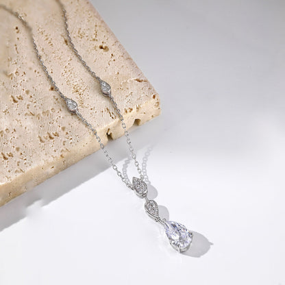 [AuraEcho]Dazzling Pear Cut Necklace