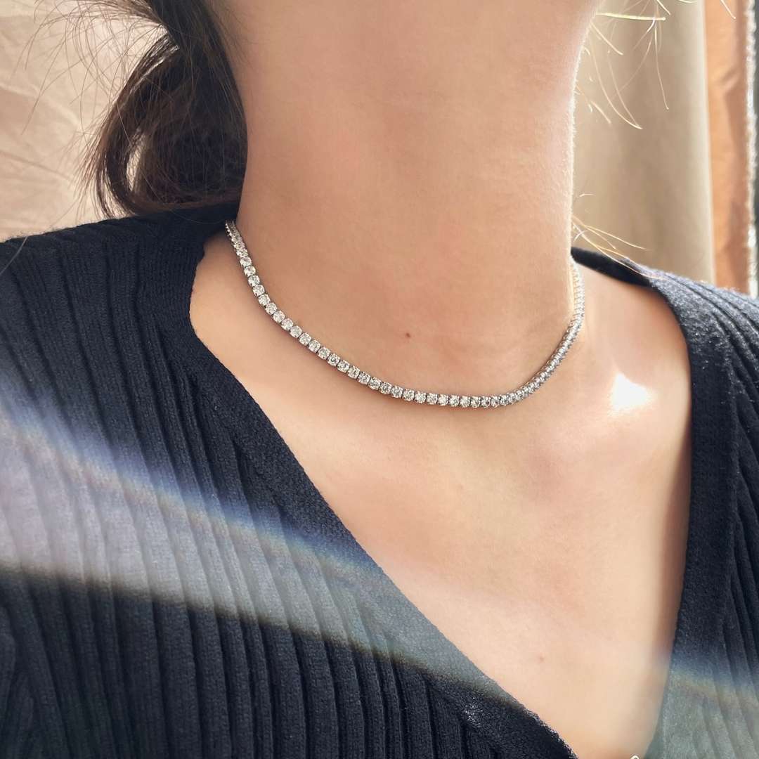 [AuraEcho]Elegant Tennis Chain Necklace