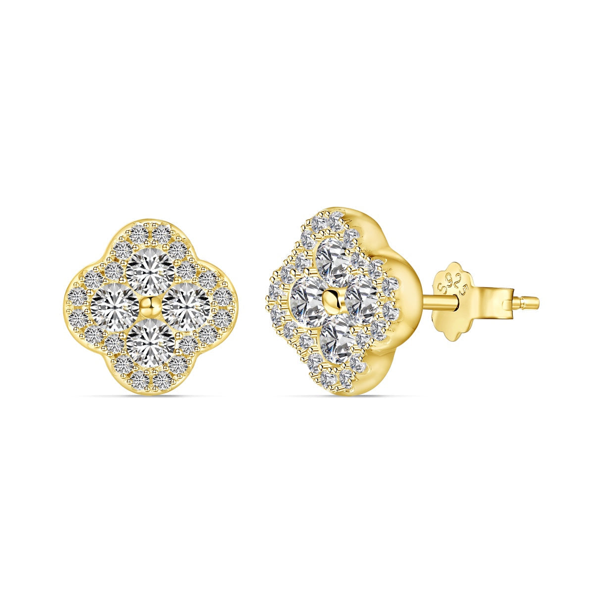 [AuraEcho]Four-Leaf Clover Flower Shaped Earrings