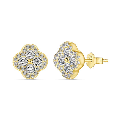 [AuraEcho]Four-Leaf Clover Flower Shaped Earrings