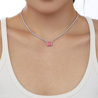 [AuraEcho]4.0 Carat Elegant Radiant Cut Necklace