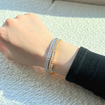 [AuraEcho]Exquisite Emerald Cut Daily Bracelet