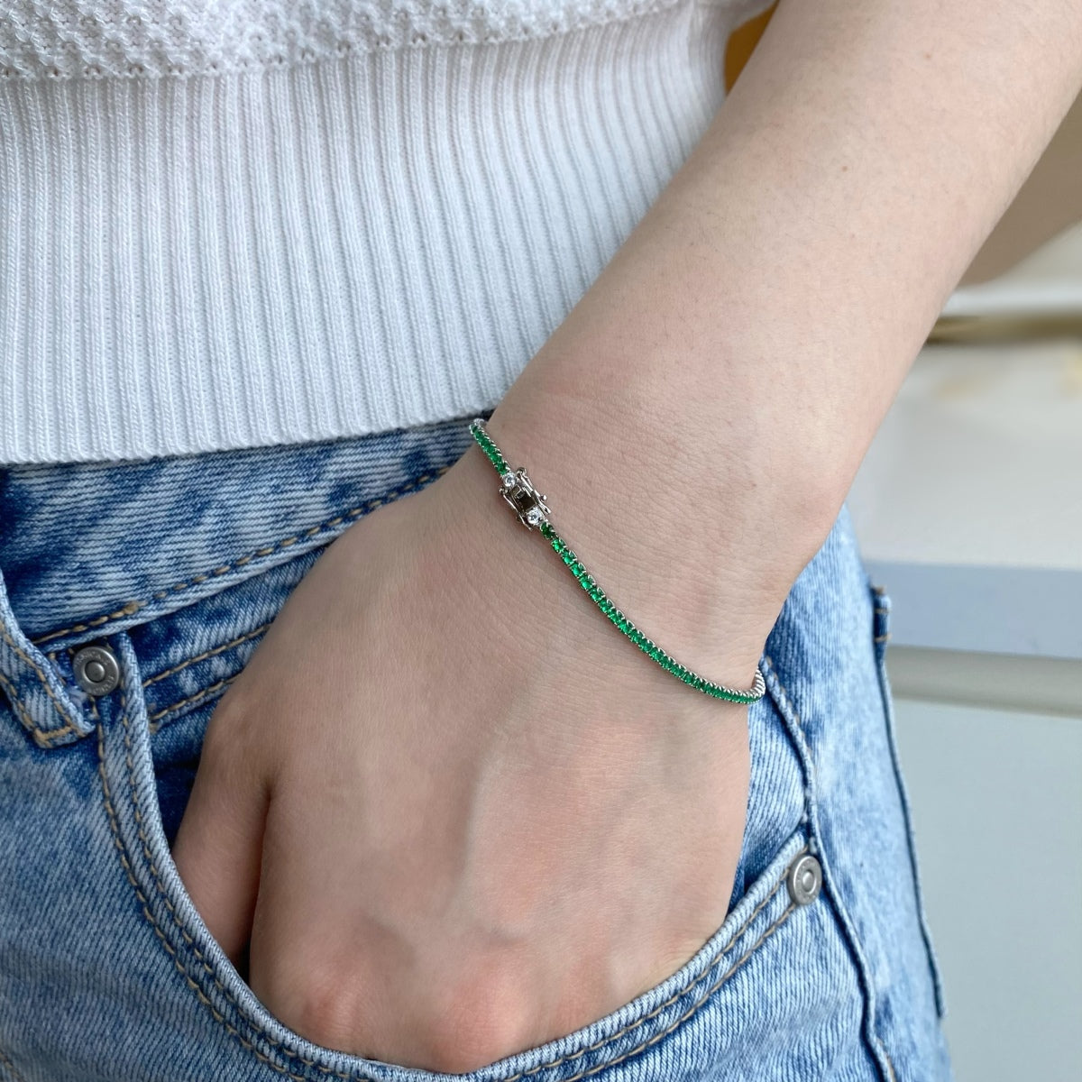 [AuraEcho]Dazzling Colorful Round Cut Daily Bracelet