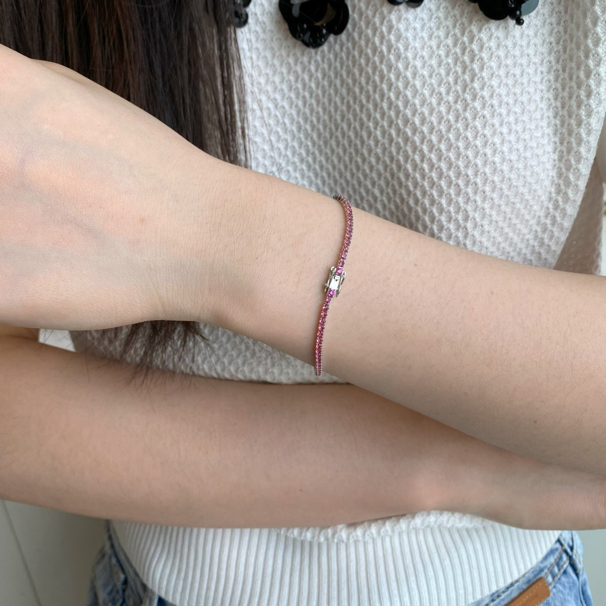 [AuraEcho]Dazzling Colorful Round Cut Daily Bracelet