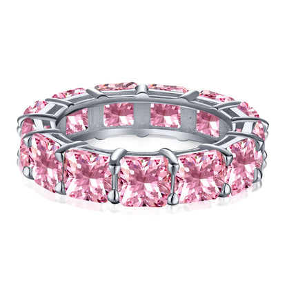 [AuraEcho]Elegant Princess Cut Tennis Ring