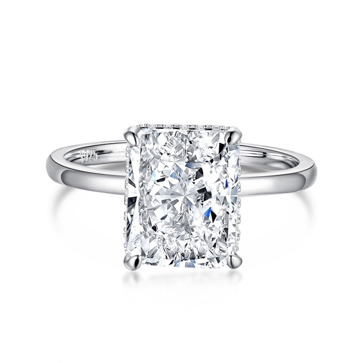 [AuraEcho]4.0 Carat Ornate Enchanting Radiand Cut Banquet Ring