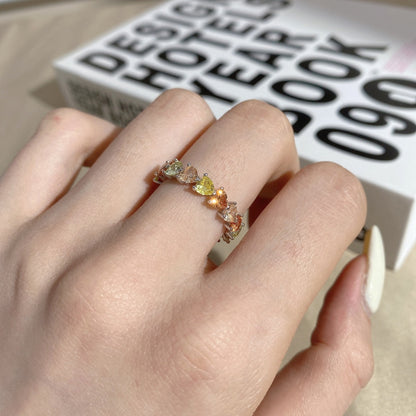 [AuraEcho]0.25 Carat Radiant Romance Heart Cut Lover Ring
