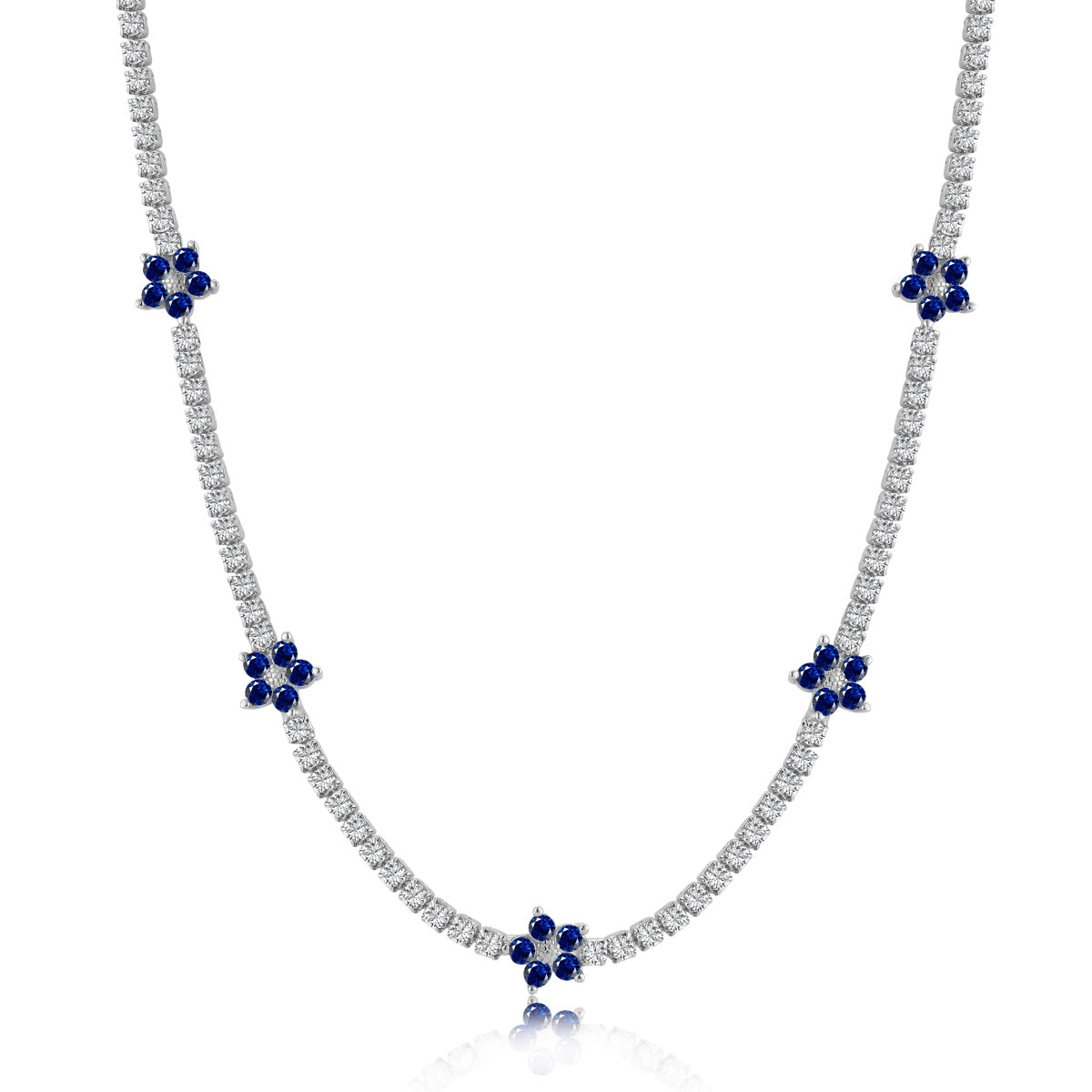 [AuraEcho]Luxurious Colorful Flower Tennis Necklace
