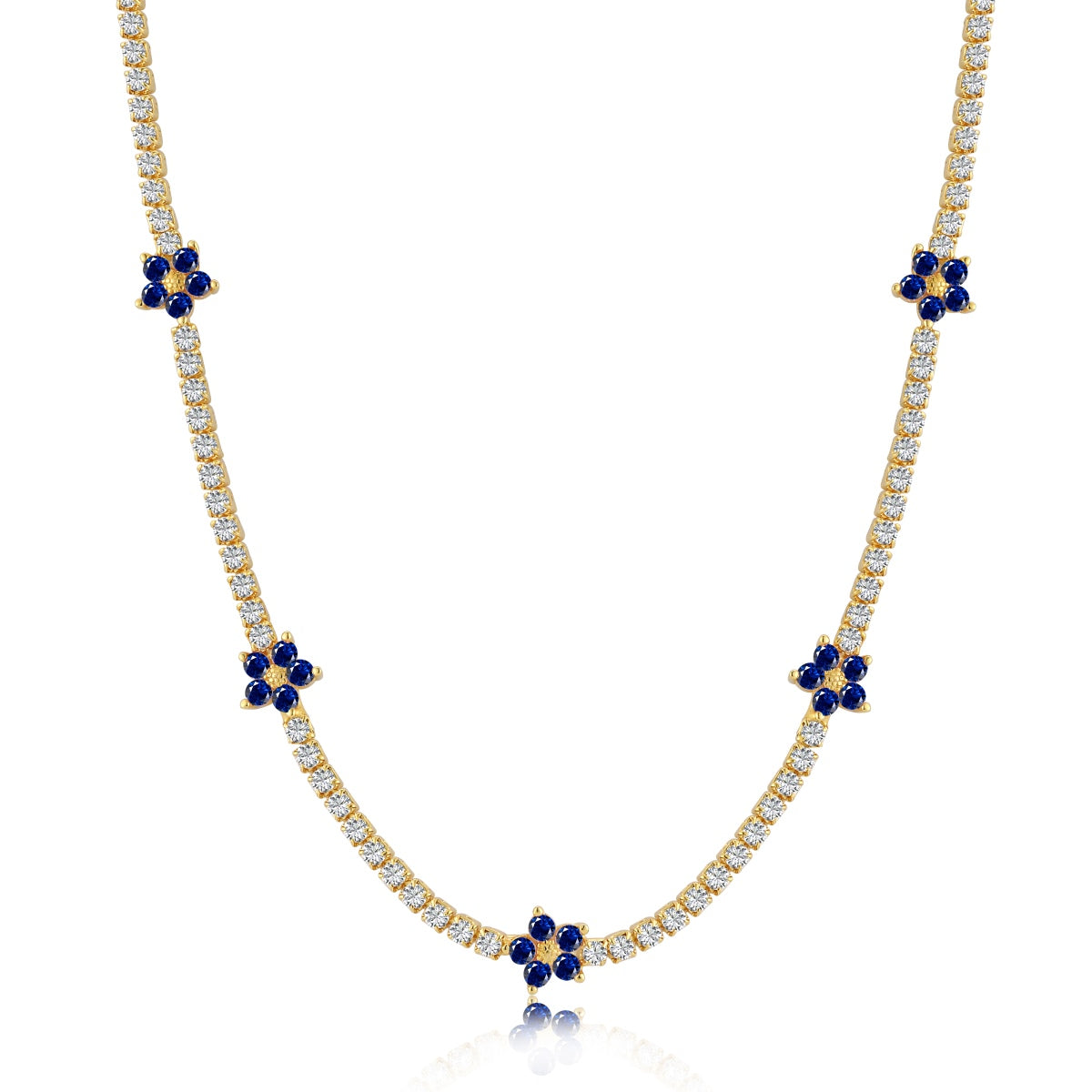 [AuraEcho]Luxurious Colorful Flower Tennis Necklace