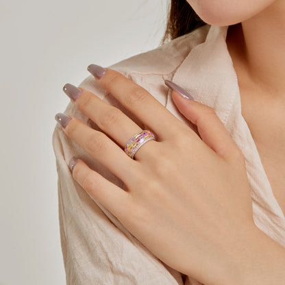 [AuraEcho]Radiant Colorful Radiant Cut Daily Ring
