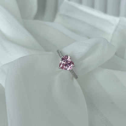 [AuraEcho]2.0 Carat Dazzling Lustrous Heart Cut Lover Ring