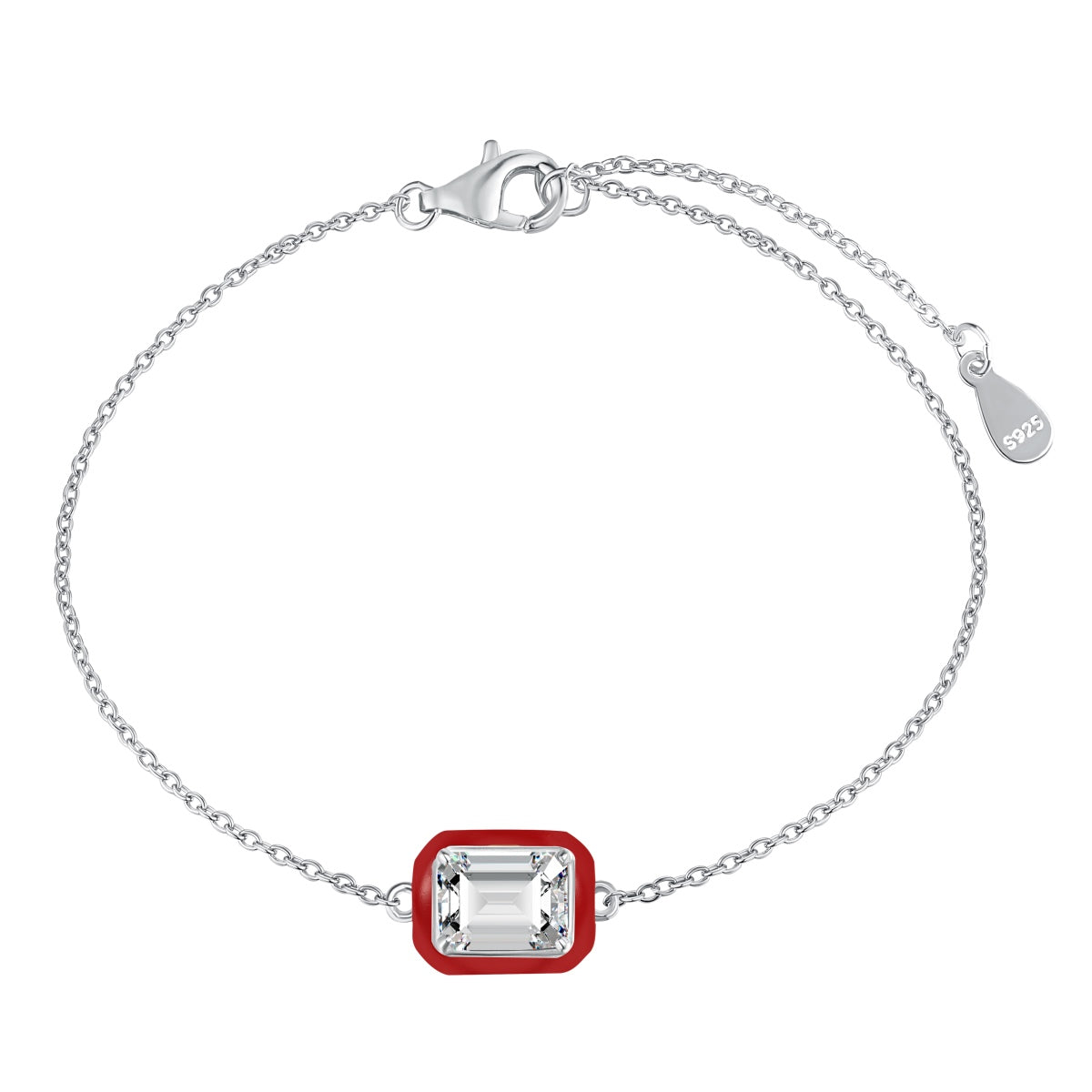 [AuraEcho]2.0 Carat Sparkling Colorful Emerald Cut Daily Bracelet