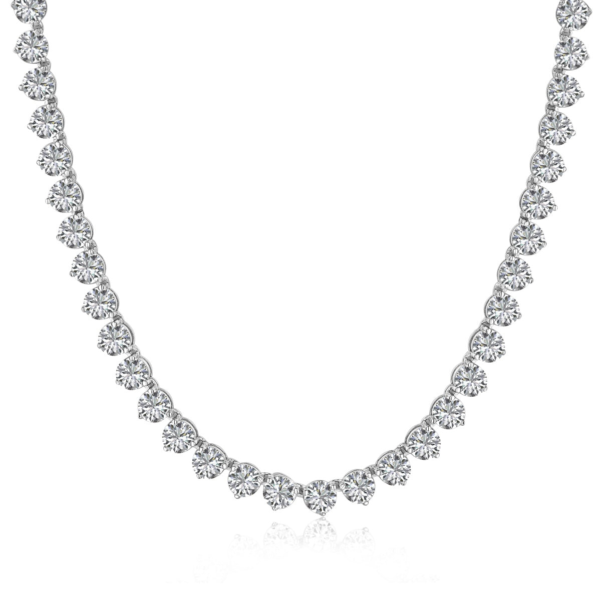 [AuraEcho]Ornate Heart Cut Tennis Necklace