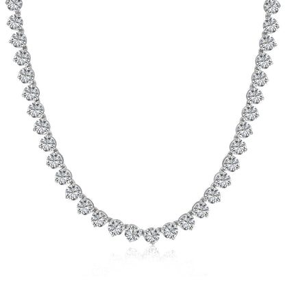 [AuraEcho]Ornate Heart Cut Tennis Necklace