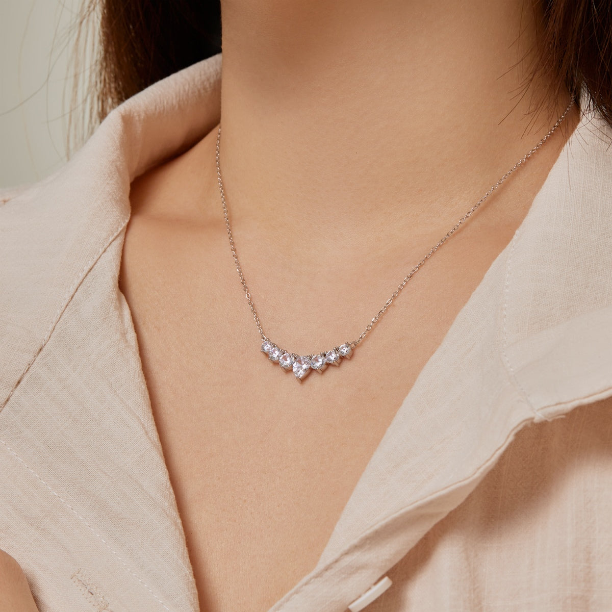 [AuraEcho]Dainty Colorful Heart Necklace