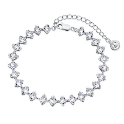 [AuraEcho]0.5 Carat Ornate Princess Cut Daily Bracelet