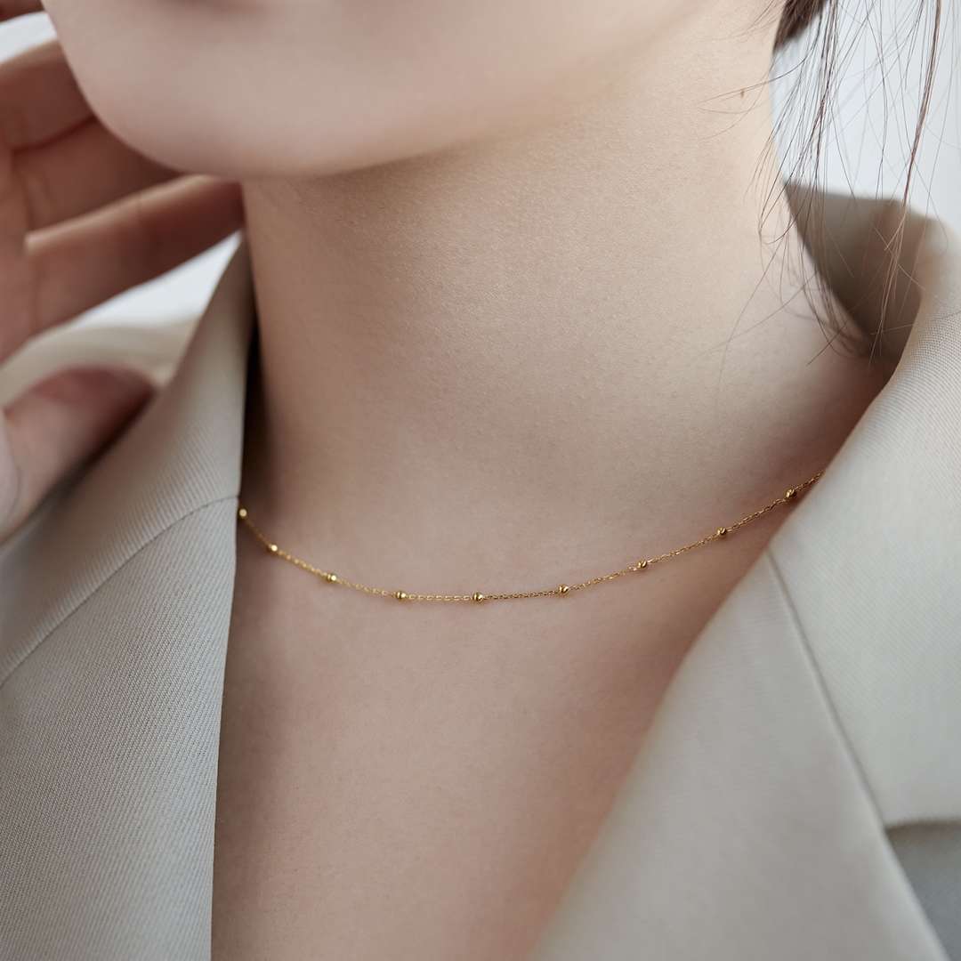 [AuraEcho]Small Bead Clavicle Chain Simple Necklace