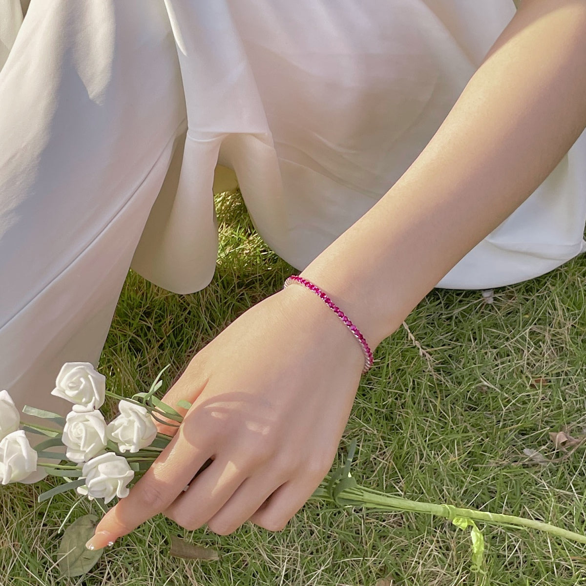 [AuraEcho]Radiant Colorful Round Cut Party Bracelet