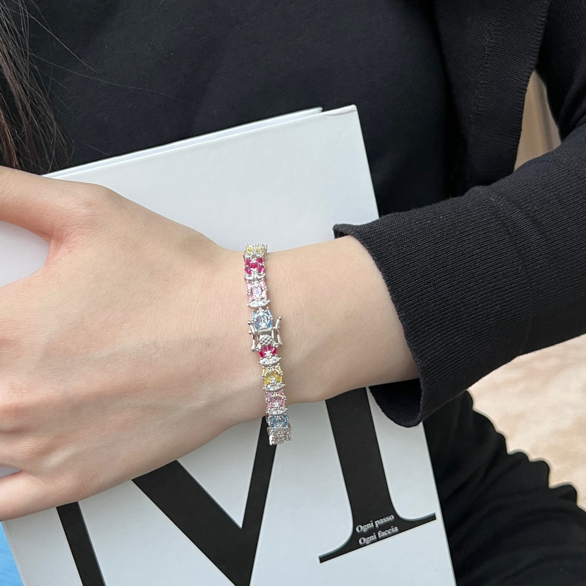 [AuraEcho]Delicate Colorful Multi Cut Party Bracelet
