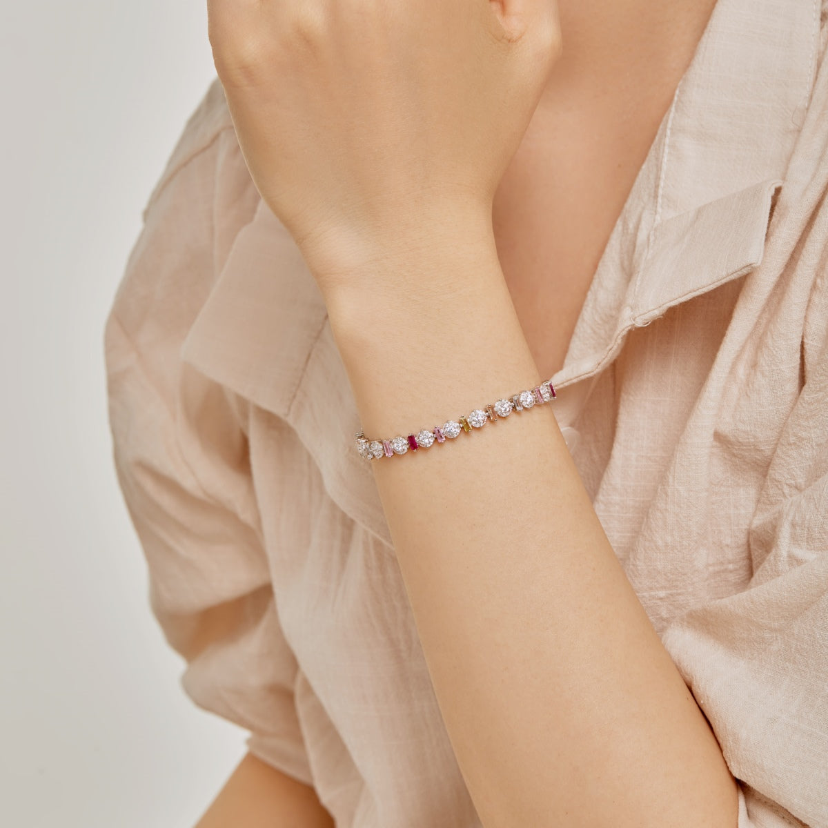 [AuraEcho]Radiant Colorful Round Shape Daily Bracelet