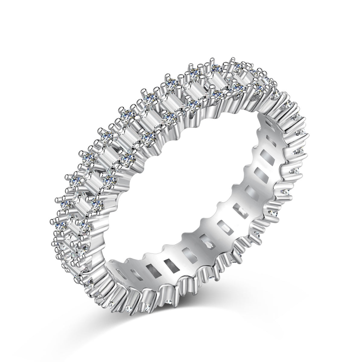 [AuraEcho]Splashy Ornate Emerald Cut Cocktail Ring