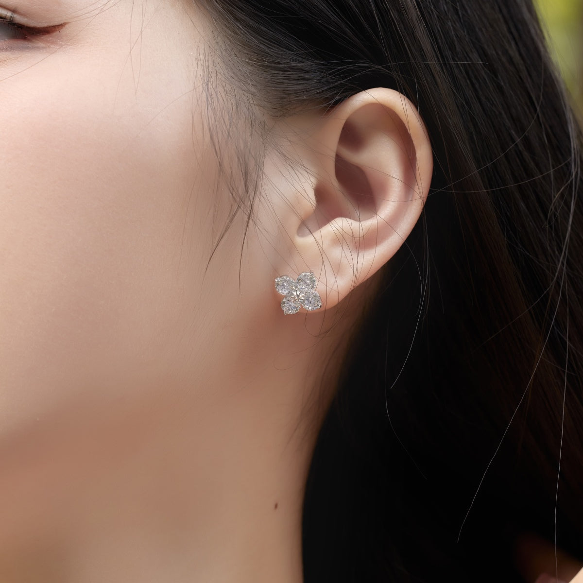 [AuraEcho]Four-Leaf Clover Eight-Pointed Star Earrings