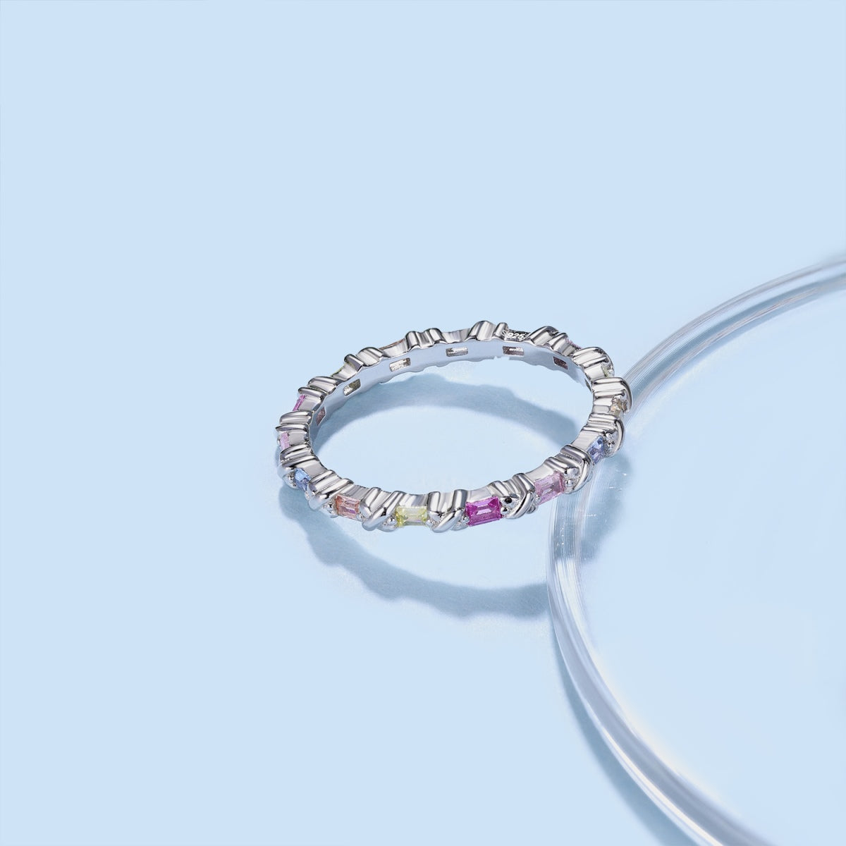 [AuraEcho]Charming Colorful Round Cut Daily Ring