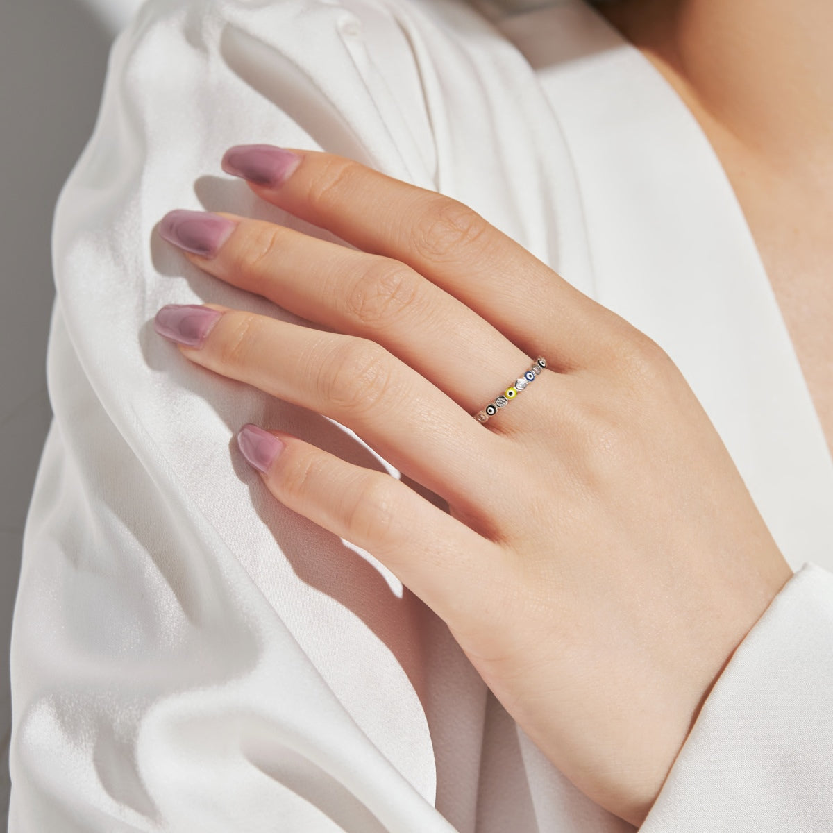 [AuraEcho]Sparkling Vibrant Round Shape Daily Ring