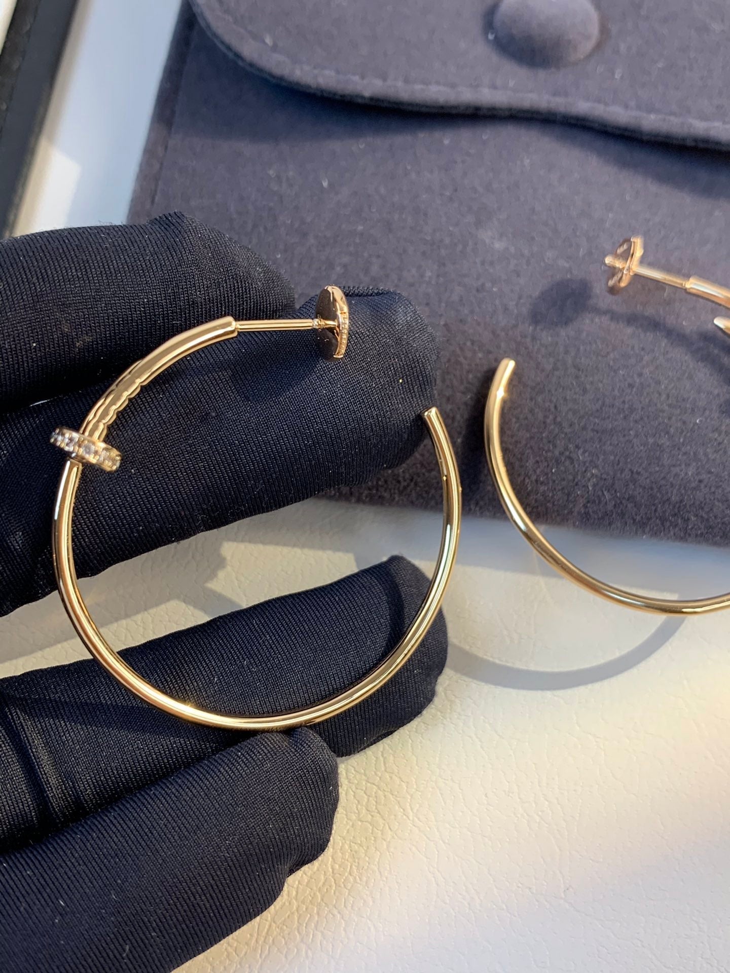 [AuraEcho]JUSTE EARRINGS GOLD DIAMONDS 1.8MM