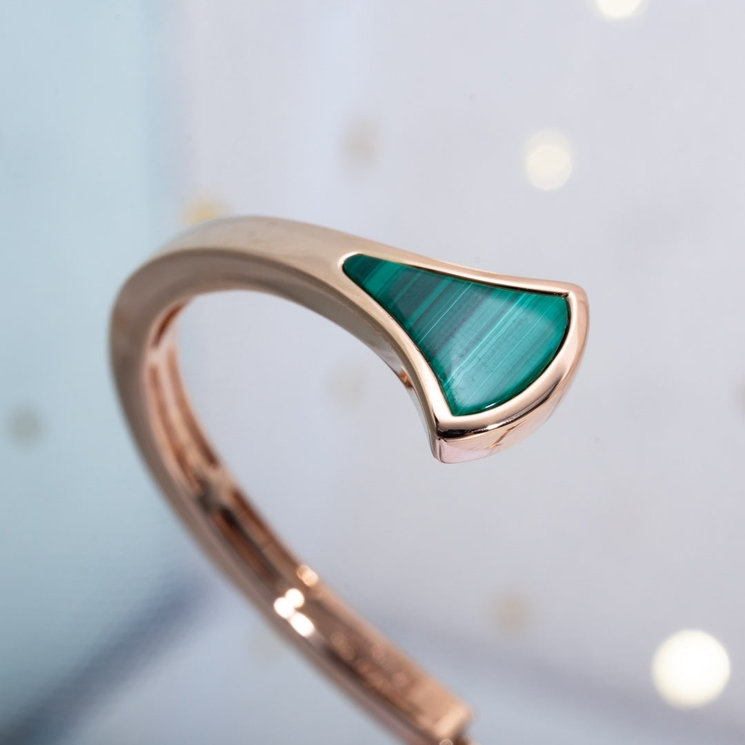 [AuraEcho]DREAM BRACELET OPEN MALACHITE PINK GOLD