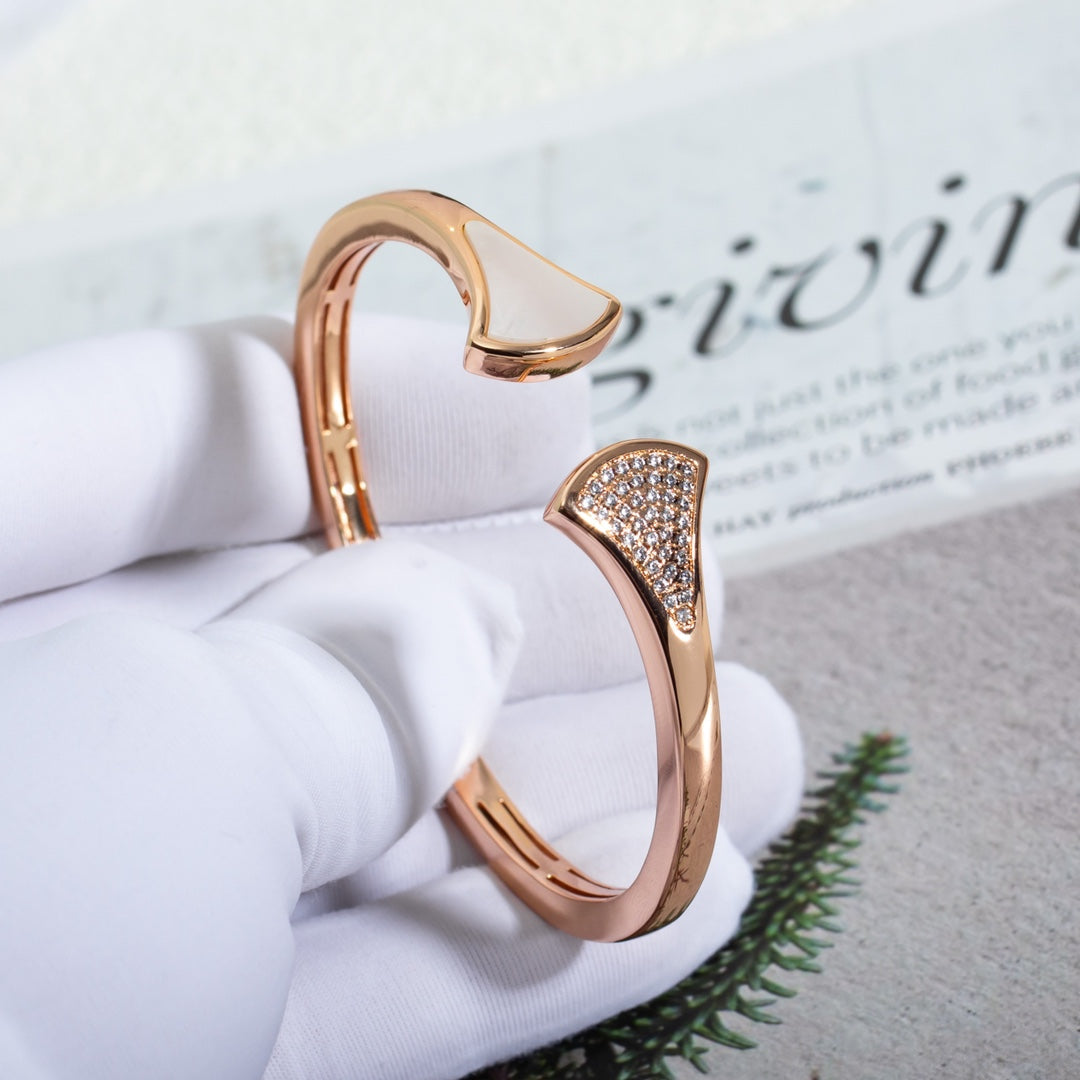 [AuraEcho]DREAM BRACELET OPEN PINK GOLD MOP DIAMOND