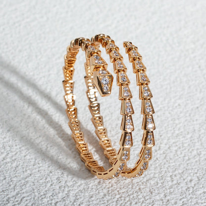[AuraEcho]SERPENTI BRACELET PINK GOLD DIAMOND DOUBLE ROW