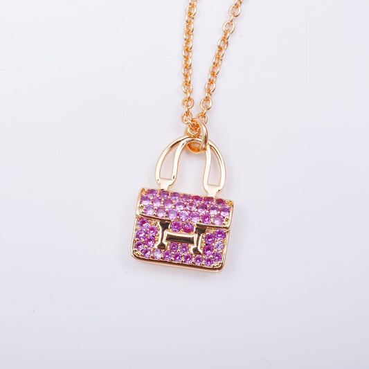 [AuraEcho]CONSTANCE PEDANT PURPLE DIAMOND NECKLACE