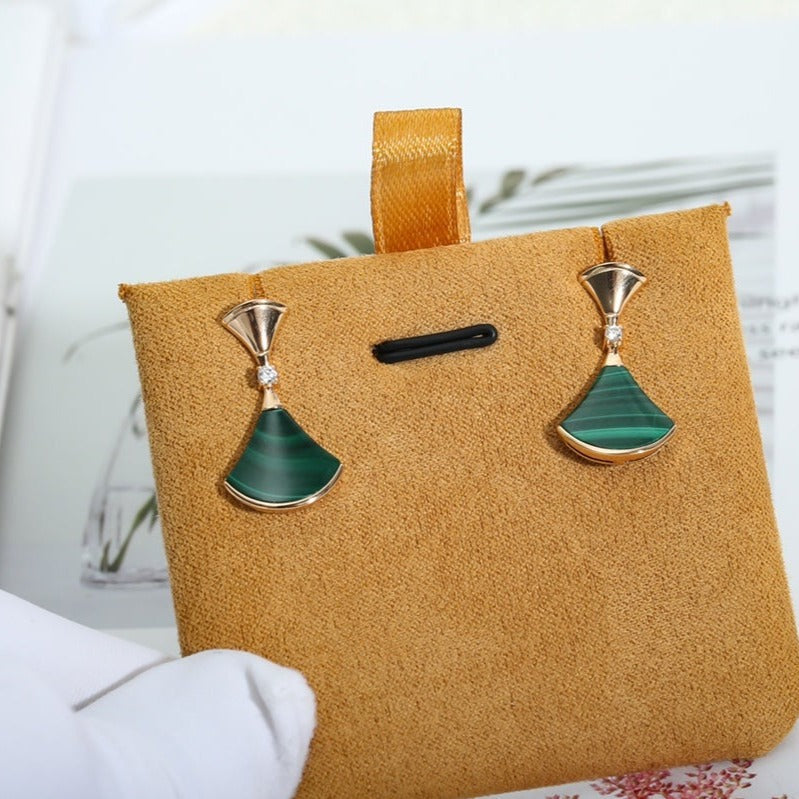 [AuraEcho]DREAM MALACHITE PINK GOLD EARRINGS
