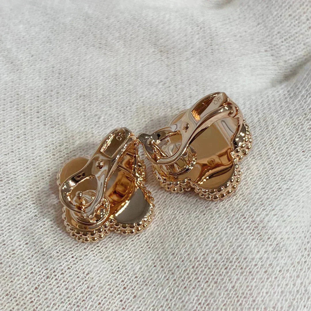 [AuraEcho]CLOVER MEDIUM 1 MOTIFS CARNELIAN  DIAMOND earrings